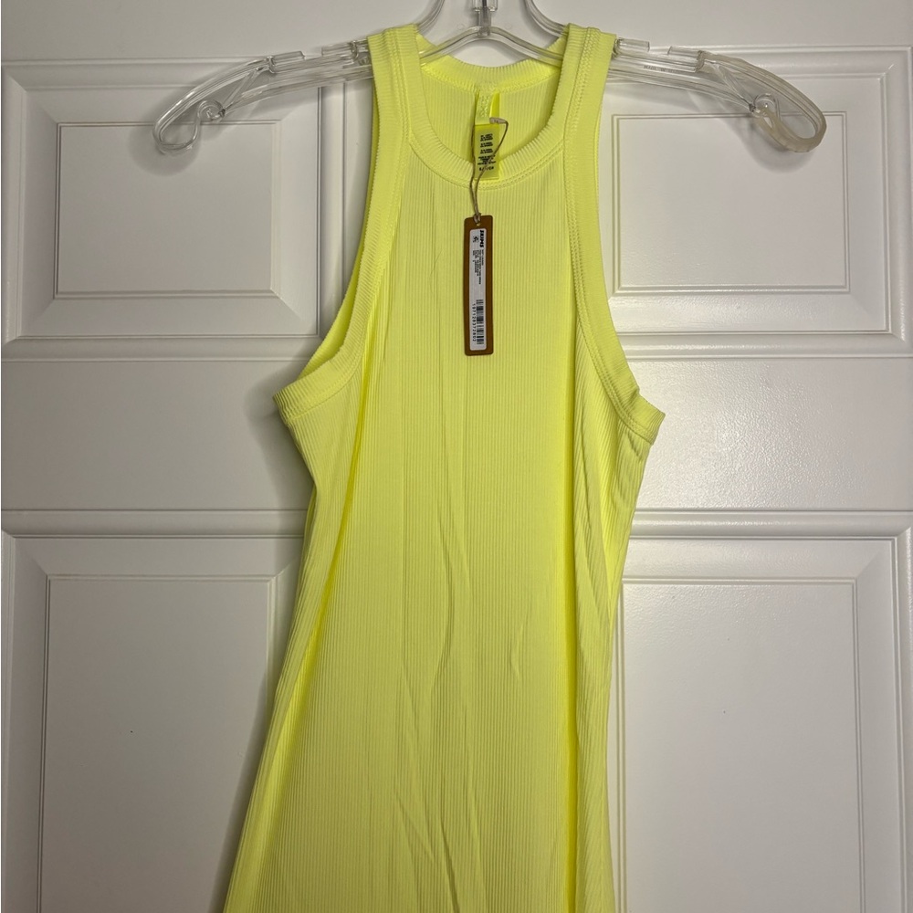 SKIMS Neon Lemon Ribbed Maxi Dress